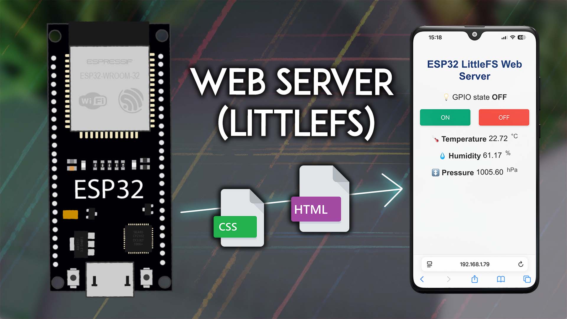 ESP32 веб-сервер с использованием файловой системы LittleFS