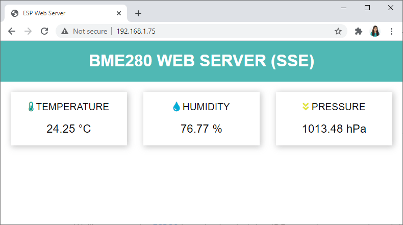 BME280 веб-сервер с использованием Server-Sent Events (SSE) ESP32 Arduino