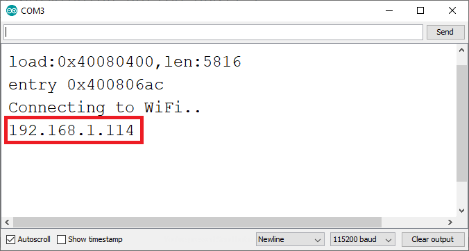 ESP32 ШИМ веб-сервер Serial Monitor IP-адрес