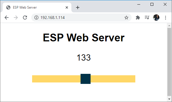 ESP32 Слайдер веб-сервер демонстрация управления ШИМ