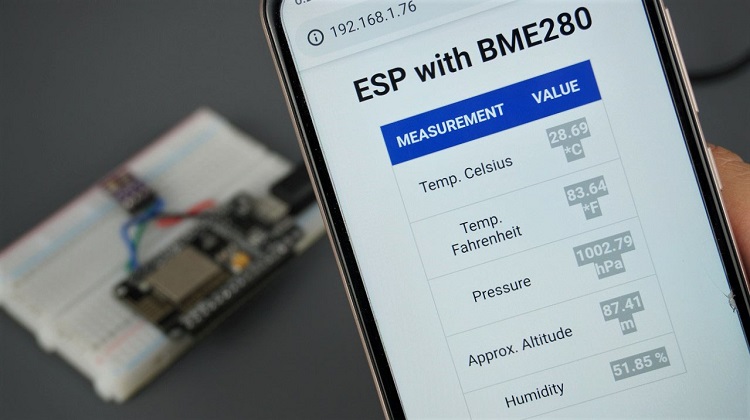 Веб-сервер ESP8266 с датчиком BME280 в Arduino IDE