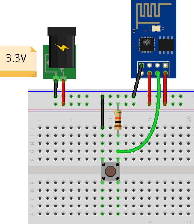 ESP8266 ESP-01 схема внешнего пробуждения
