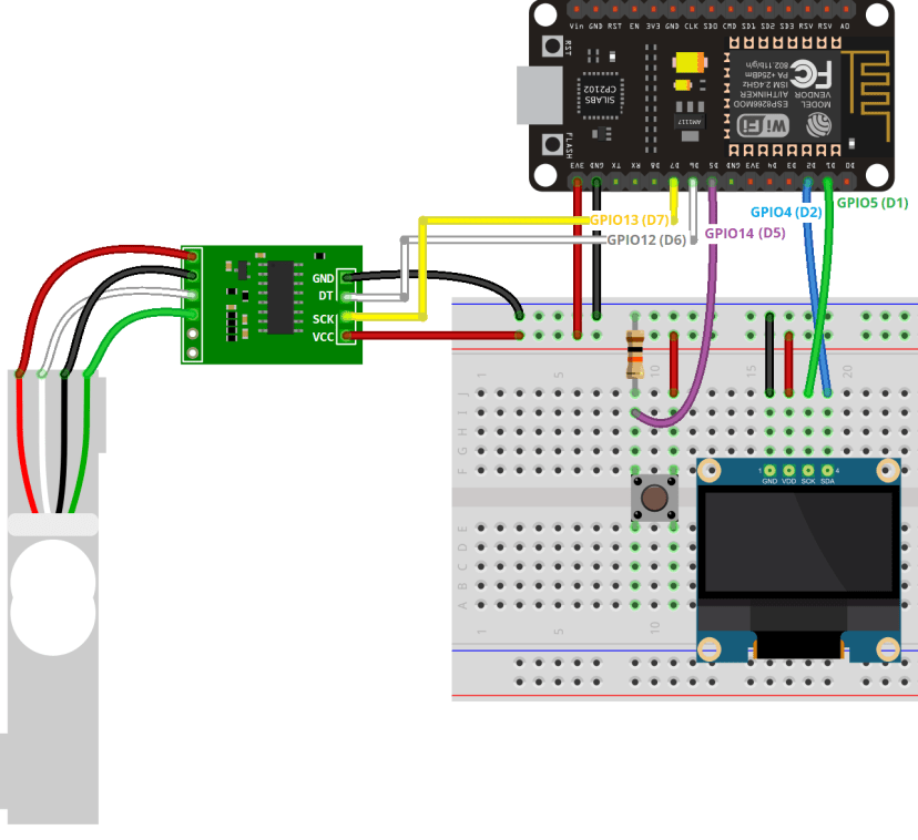 Цифровые весы ESP8266 схема подключения