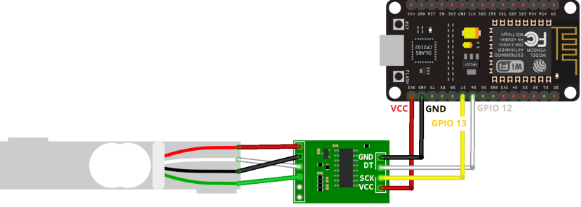ESP8266 с тензодатчиком HX711 схема подключения