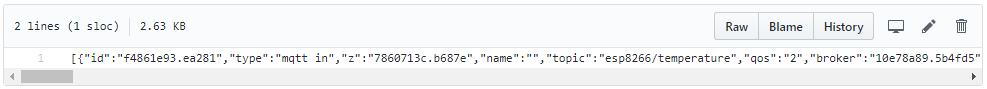 Скачивание исходного файла потока Node-RED с GitHub