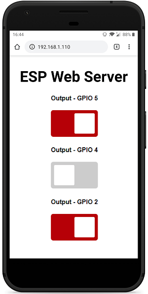 ESP8266 NodeMCU асинхронный веб-сервер управление выходами