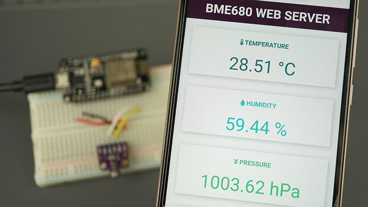ESP8266 NodeMCU BME680 датчик газа демонстрация веб-сервера