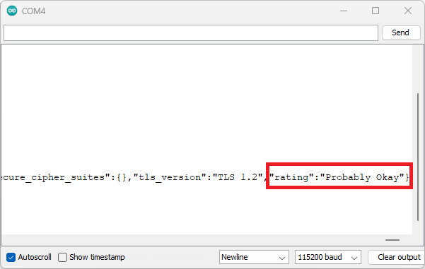 ESP8266 HTTPS пример демонстрация монитор порта результат