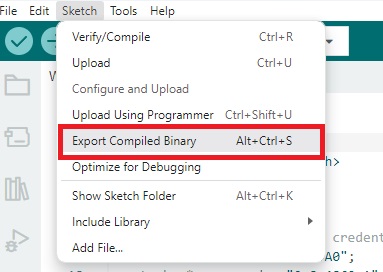 Arduino IDE, экспорт bin-файла