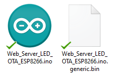 Файл bin ESP8266 сгенерирован для OTA-обновлений в Arduino IDE