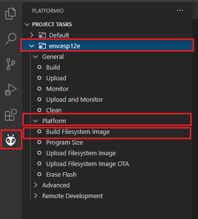 Создание образа файловой системы VS Code PlatformIO ESP8266 NodeMCU