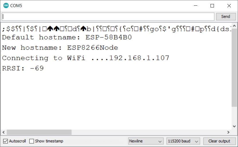 ESP8266 пользовательское имя хоста монитор порта Arduino IDE