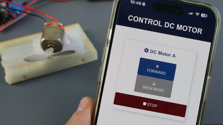 ESP8266 NodeMCU управление DC-мотором через веб-сервер со смартфона