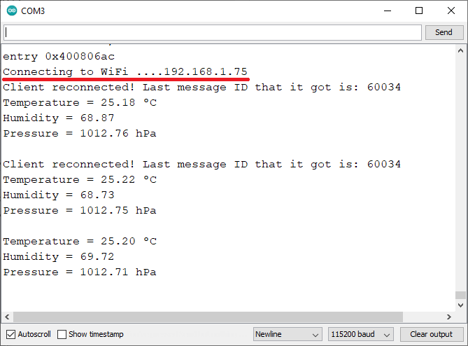 ESP8266 NodeMCU веб-сервер Server Sent Events Serial Monitor демонстрация