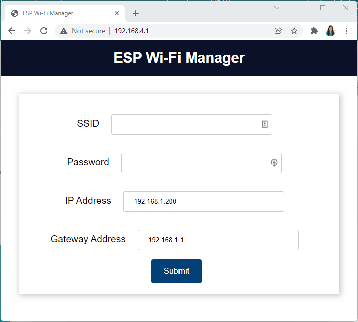 ESP32 ESP8266 Wi-Fi менеджер поля ввода