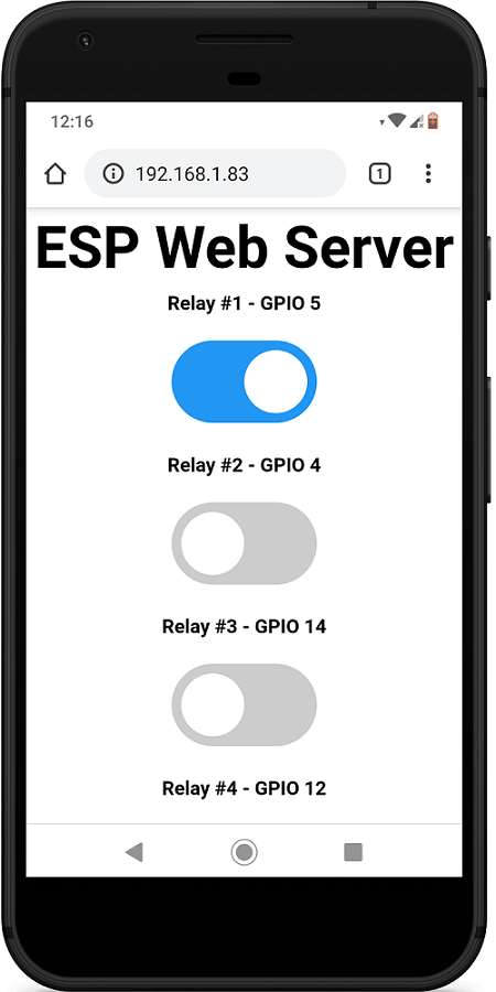 Управление несколькими реле с помощью веб-сервера ESP8266