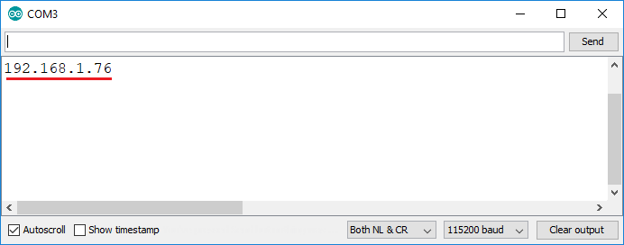 IP-адрес ESP8266 NodeMCU Serial Monitor Arduino IDE