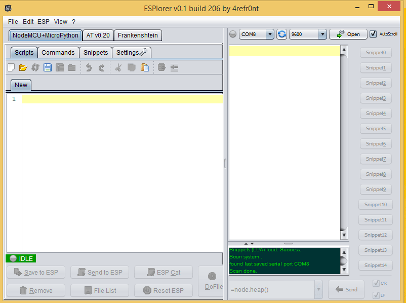 Начало работы с ESPlorer ESP8266 NodeMCU