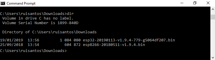 Поиск .bin файла прошивки MicroPython