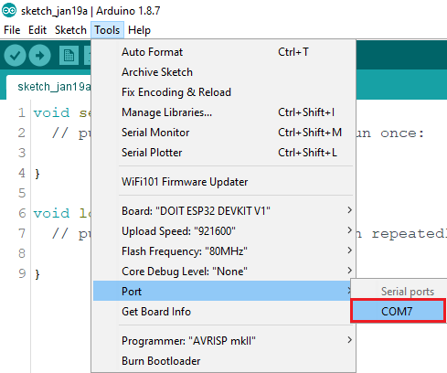 COM-порт в Arduino IDE