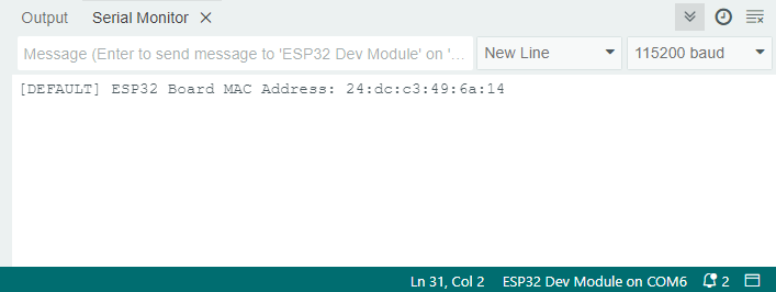 Получение MAC-адреса ESP32 с помощью Arduino IDE