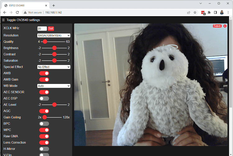Видеостриминг ESP32 CameraWebServer в браузере