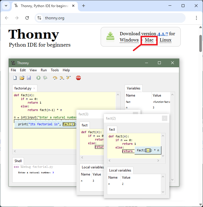Скачать Thonny IDE для Mac