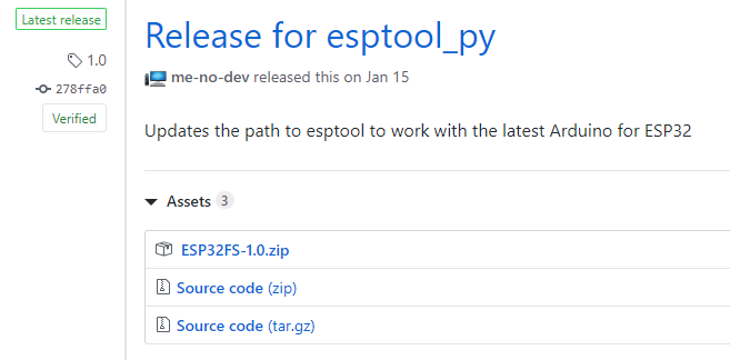 Скачать ESP32 SPIFFS Filesystem fs для Arduino IDE