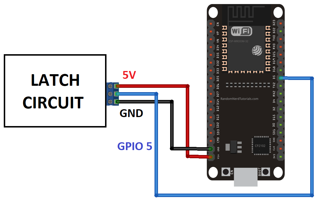 Схема фиксирующего выключателя питания для ESP32