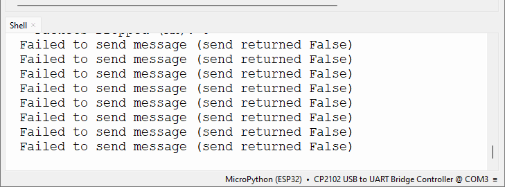 ESP32 ESP-NOW — ошибка отправки пакета на MicroPython