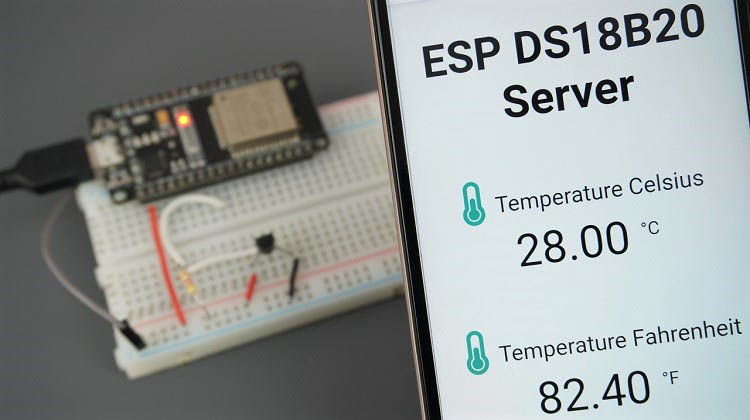 Отображение показаний температуры DS18B20 на веб-сервере MicroPython