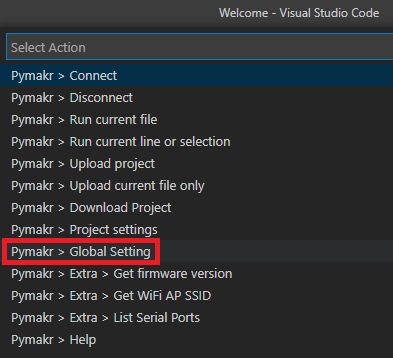 Pymakr — Глобальные настройки