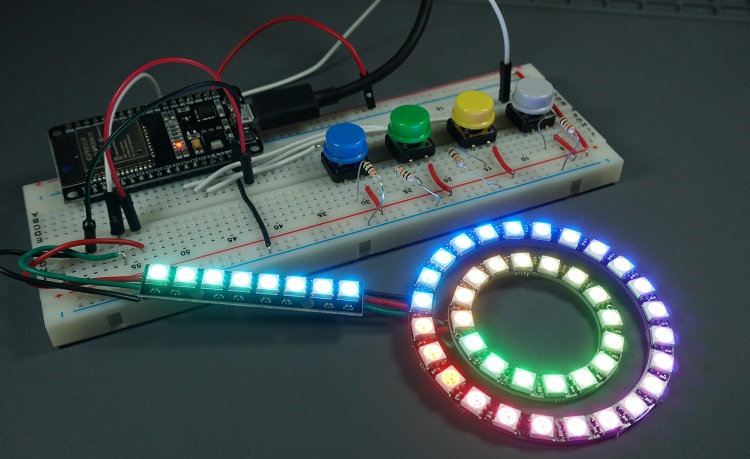 WS2812B LED с ESP32 ESP8266 MicroPython — проект