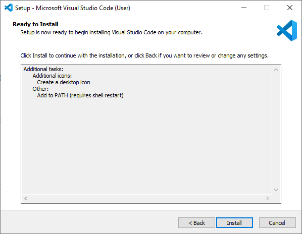 Мастер установки Microsoft Visual Studio Code VS Code шаг 3