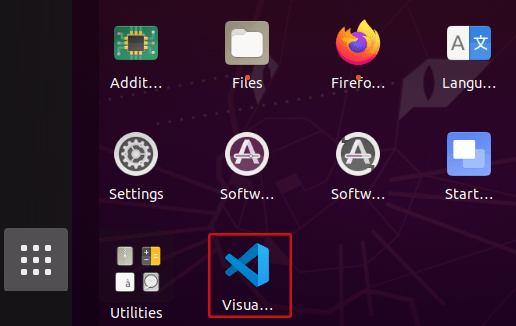 Открытие приложения Microsoft Visual Studio Code VS Code в Linux Ubuntu