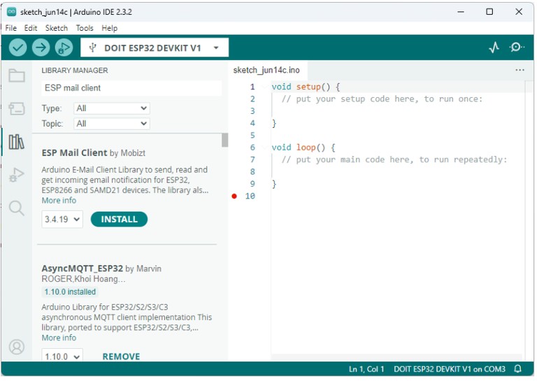 Открытие Serial Monitor