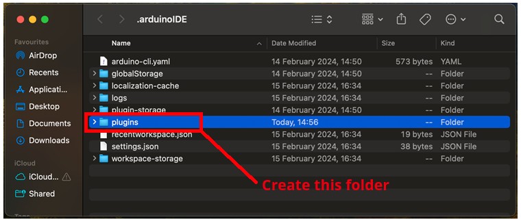 Создание папки plugins