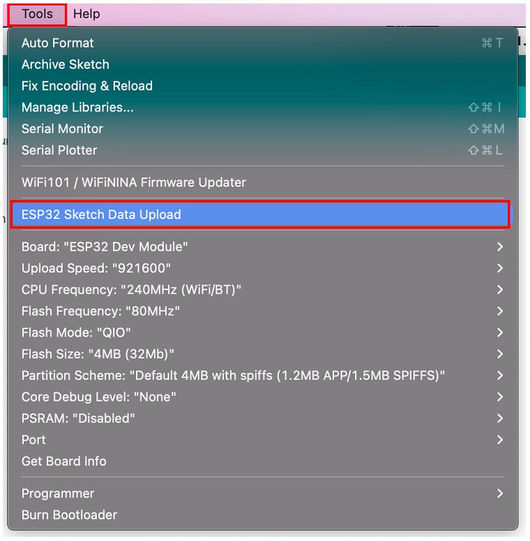 Открытие Serial Monitor