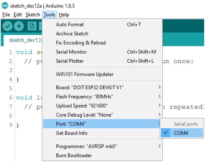 Содержимое файла в Serial Monitor