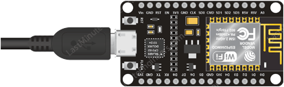 ESP8266, подключенный к компьютеру с помощью USB-кабеля