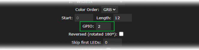 Выбор GPIO-пина в WLED для ESP8266