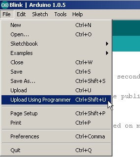 Upload Using Programmer