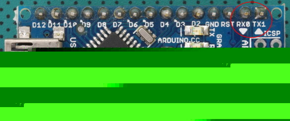 Arduino Nano — расположение пинов RX/TX
