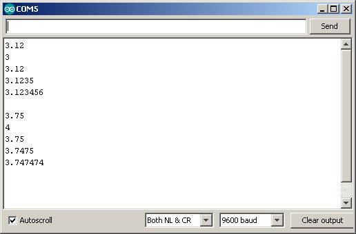 Вывод чисел с плавающей точкой