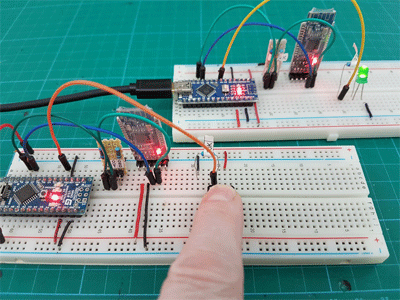 Демонстрация удалённого управления светодиодом