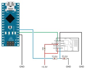 Схема подключения Arduino к ESP8266