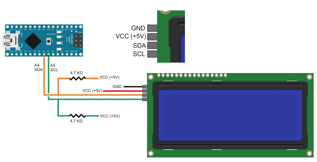Схема I2C LCD