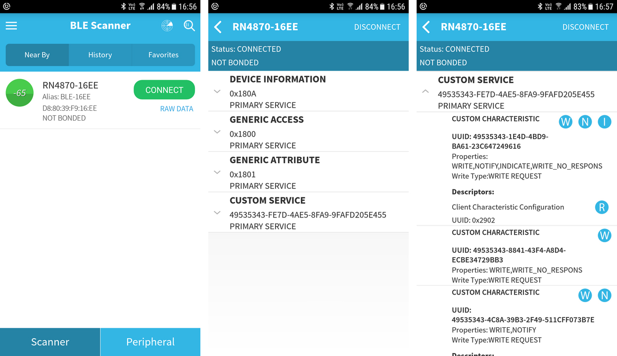 Первое подключение — сканирование