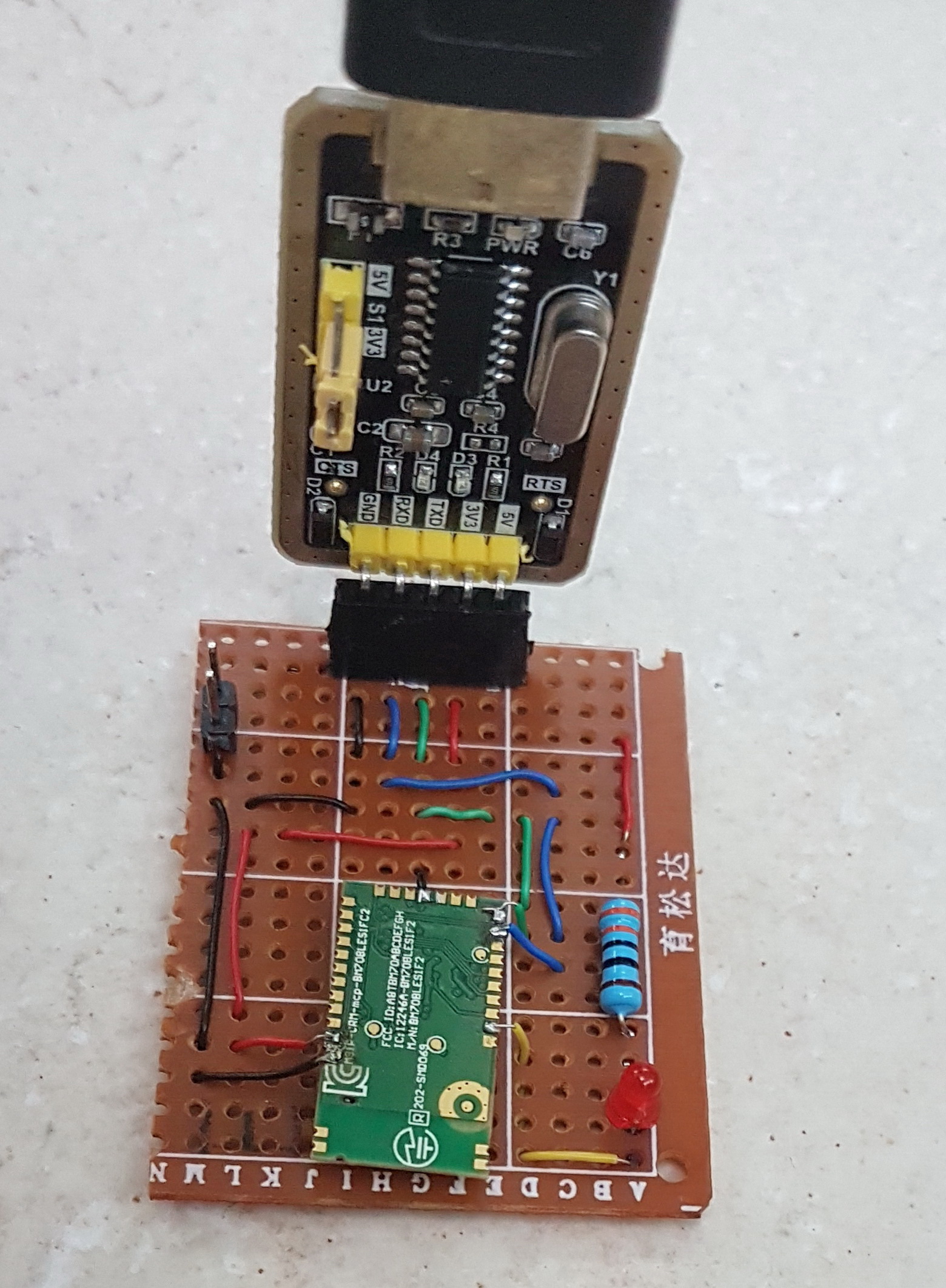 Подключение USB-адаптера к RN4870