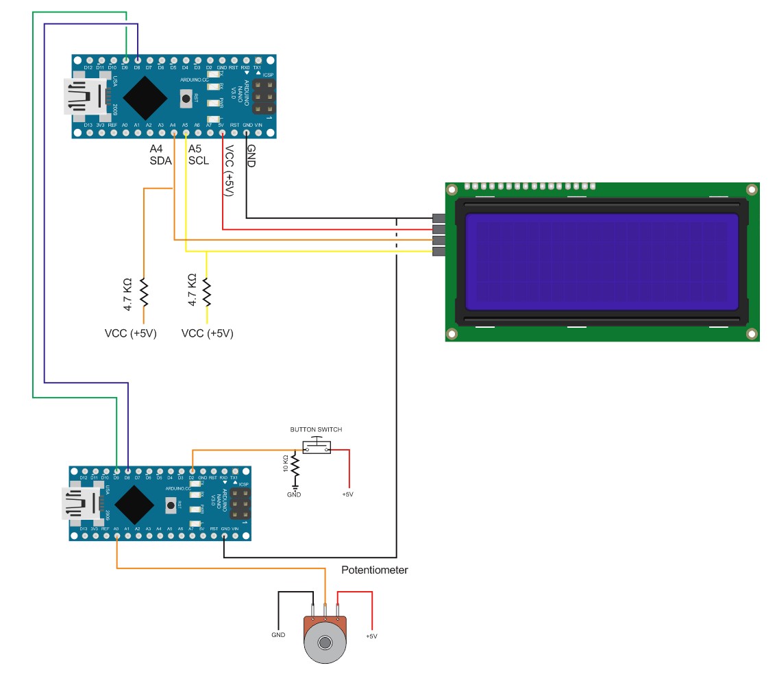 Схема Arduino с LCD
